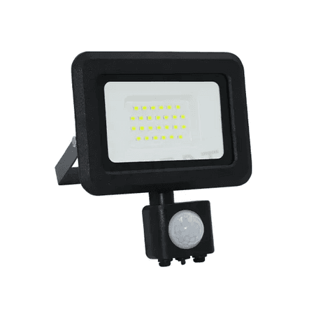 Svietidlo reflektor LED  20W IP44 Slim čierny +senzor 4000k 1600lm Nedes LF0022S