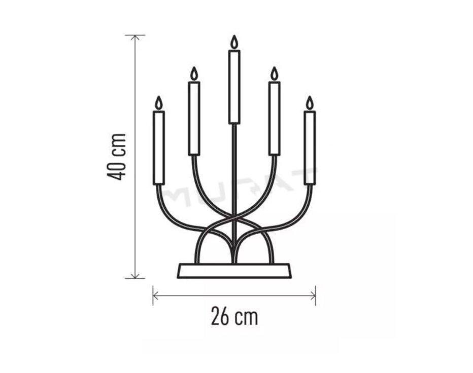 Svietidlo LED VIANOČNÉ- DCAW07 svietnik kov biely 2xAA 40 cm vnút tep.biela čas