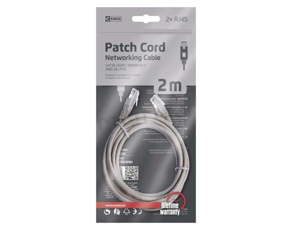 PATCH kábel UTP 5E, 2m sivý S9123
