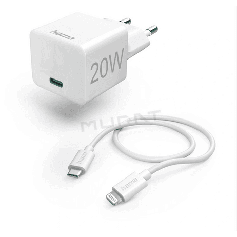 Hama 201620 set: rýchla USB nabíjačka USB-C PD 20 W + kábel USB-C Lightning 1 m